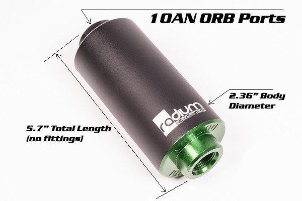 Didelio srauto degalų filtras Nerūdijantis 100 mikronų Radium Engineering