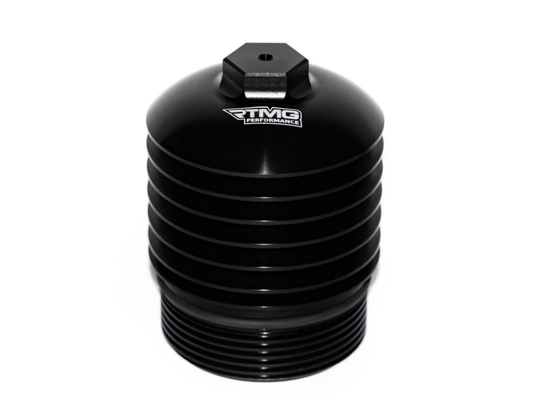 RTMG Performance aliumininis alyvos filtro korpusas skirtas DSG DQ250 pavarų dėžei, juodas