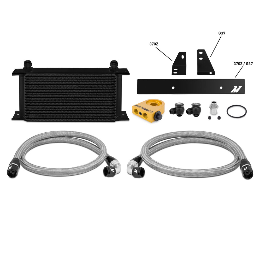 Mishimoto MMOC-370Z-09T termostatinio alyvos aušintuvo rinkinys skirtas Nissan 370Z 09+ sidabrinės spalvos